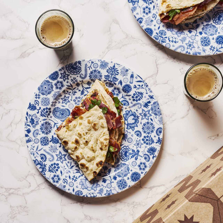 Dishoom Bacon Naan Roll Meal Kit & Chintz Crockery Plates